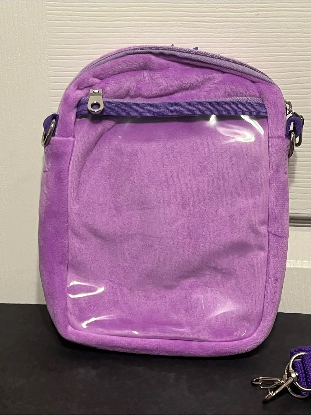 Pokemon Gengar Purple Plush Character Crossbody Bag